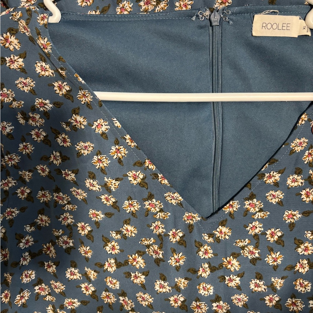 ROOLEE Floral Patterned Nursing Dress in Blue
